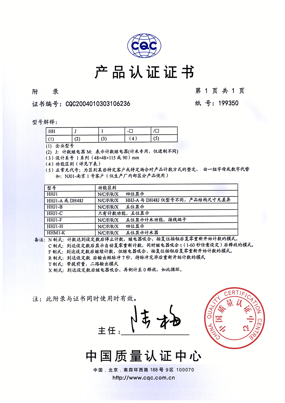 HHJ1、HJ1-A、DH48J、HHJ1-B、HHJ1-C、HHJ1-F、HHJ1-H、HHM1-K計數繼電器CQC證書(shū)【CQC】_頁(yè)面_2