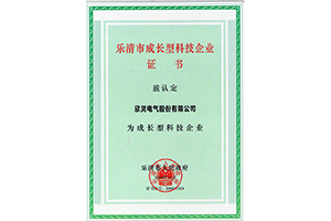 欣靈電氣樂(lè )清市成長(cháng)型科技企業(yè)